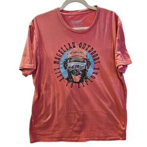 Magellan‎ Women's L Outdoors T-Shirt Dog Graphic Short Sleeve  #391